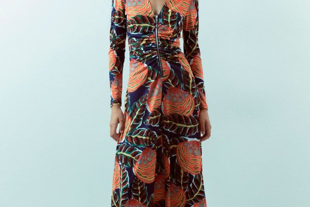 Vestido estampado cremallera