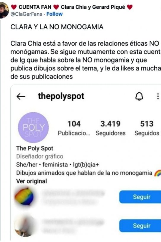 El compte que segueix Clara Chía El compte que segueix Clara Chía