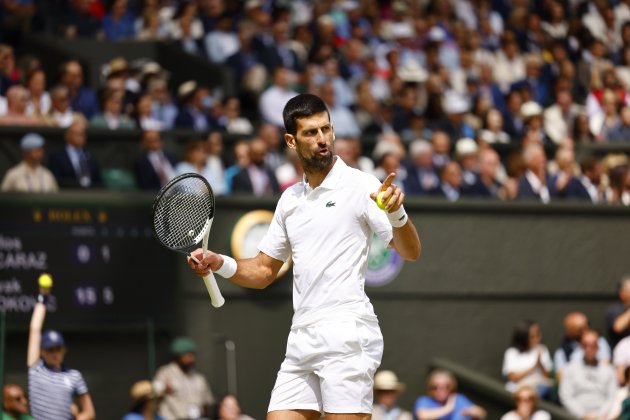Novak Djokovic, calmado durante la final de Wimbledon / Foto: EFE