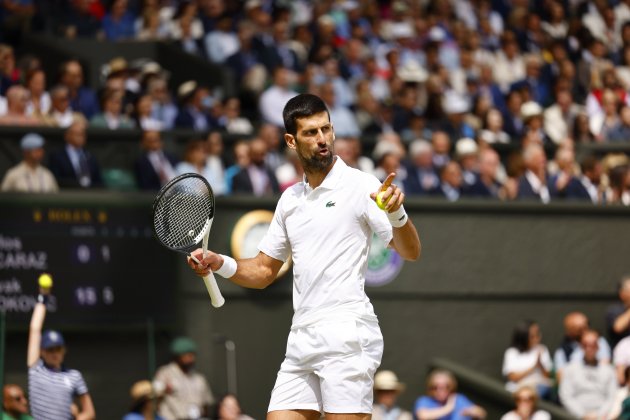 Novak Djokovic, calmado durante la final de Wimbledon / Foto: EFE Novak Djokovic, calmado durante la final de Wimbledon / Foto: EFE