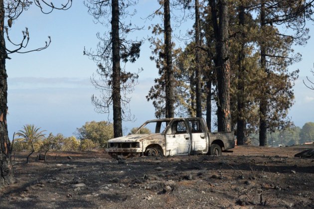 la palma incendio coche quemado