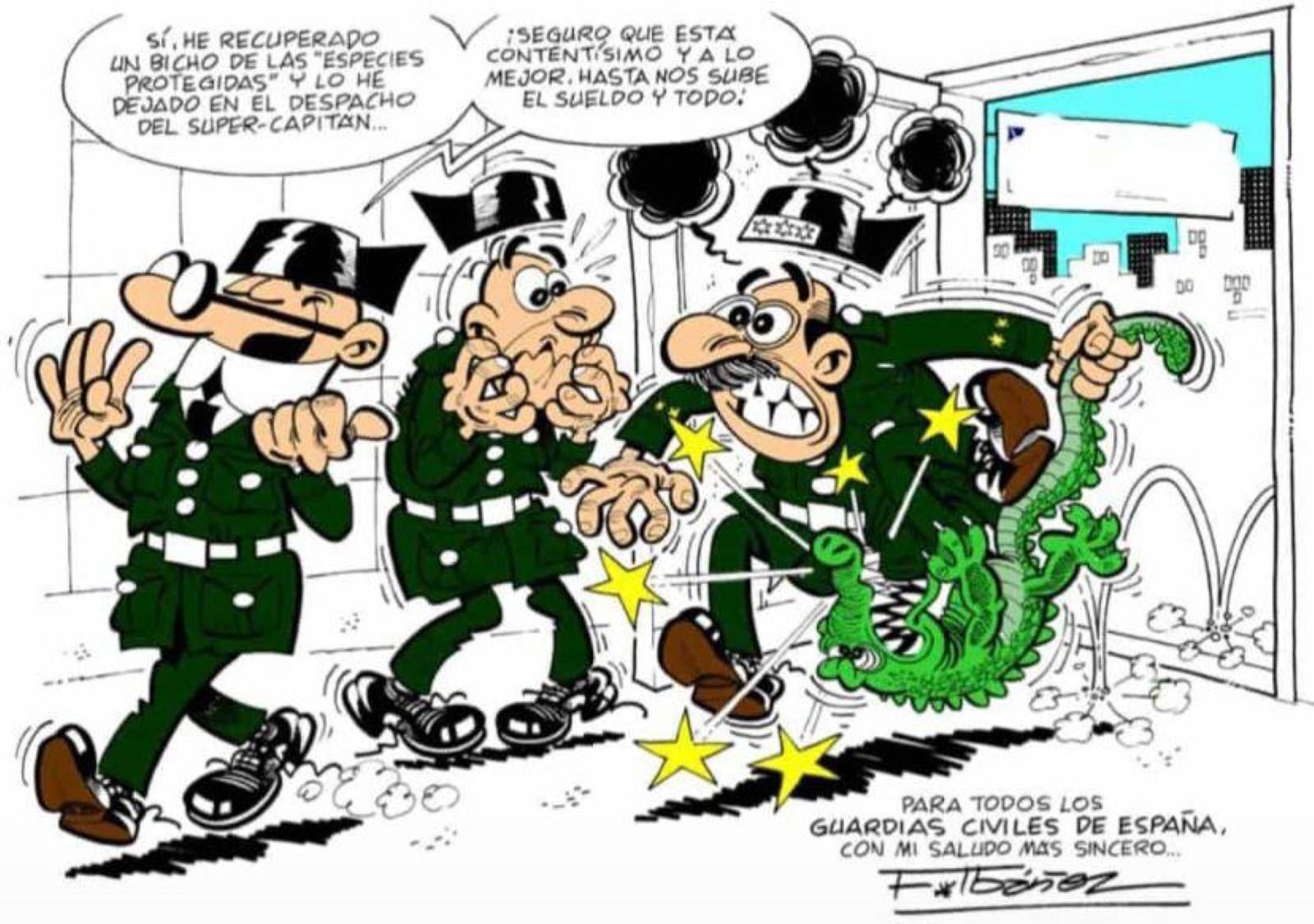 Polémica en la Guardia Civil por la censura de una viñeta de Ibáñez