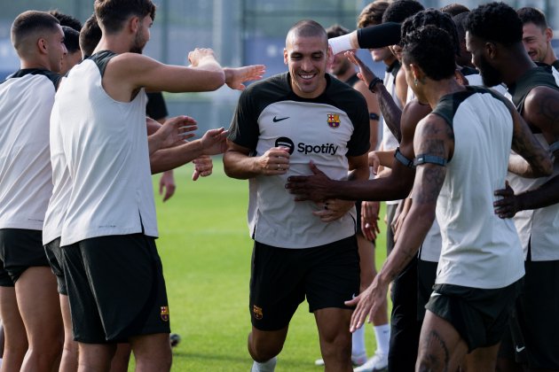 Oriol Romeo durante su primer entrenamiento cono el Barça / Foto: FC Barcelona