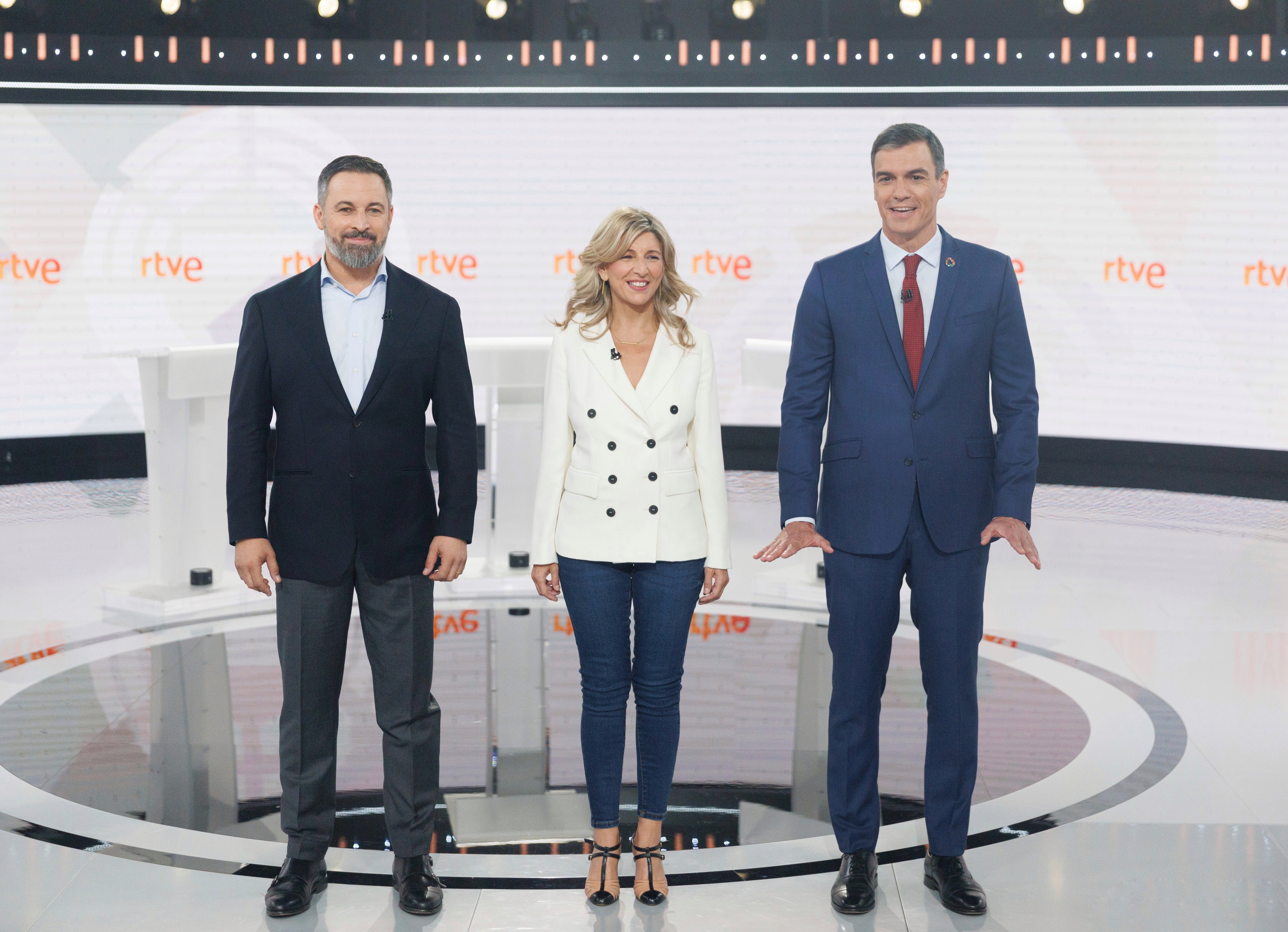 El ausente Feijóo: así lo han interpelado Sánchez, Abascal y Díaz en el debate a 3 de RTVE