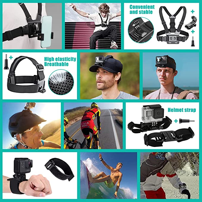 ¡Kit de sujeción de 54 piezas para Go Pro! Carretera, surf, submarinismo... por menos de 30 euros