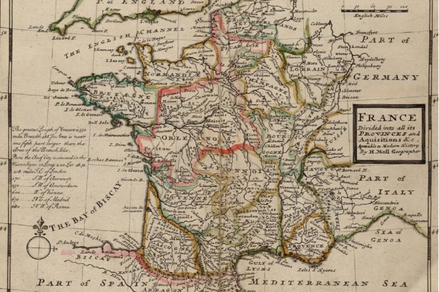Mapa de Francia (1681). Fuente Cartoteca de Catalunya Mapa de Francia (1681). Fuente Cartoteca de Catalunya