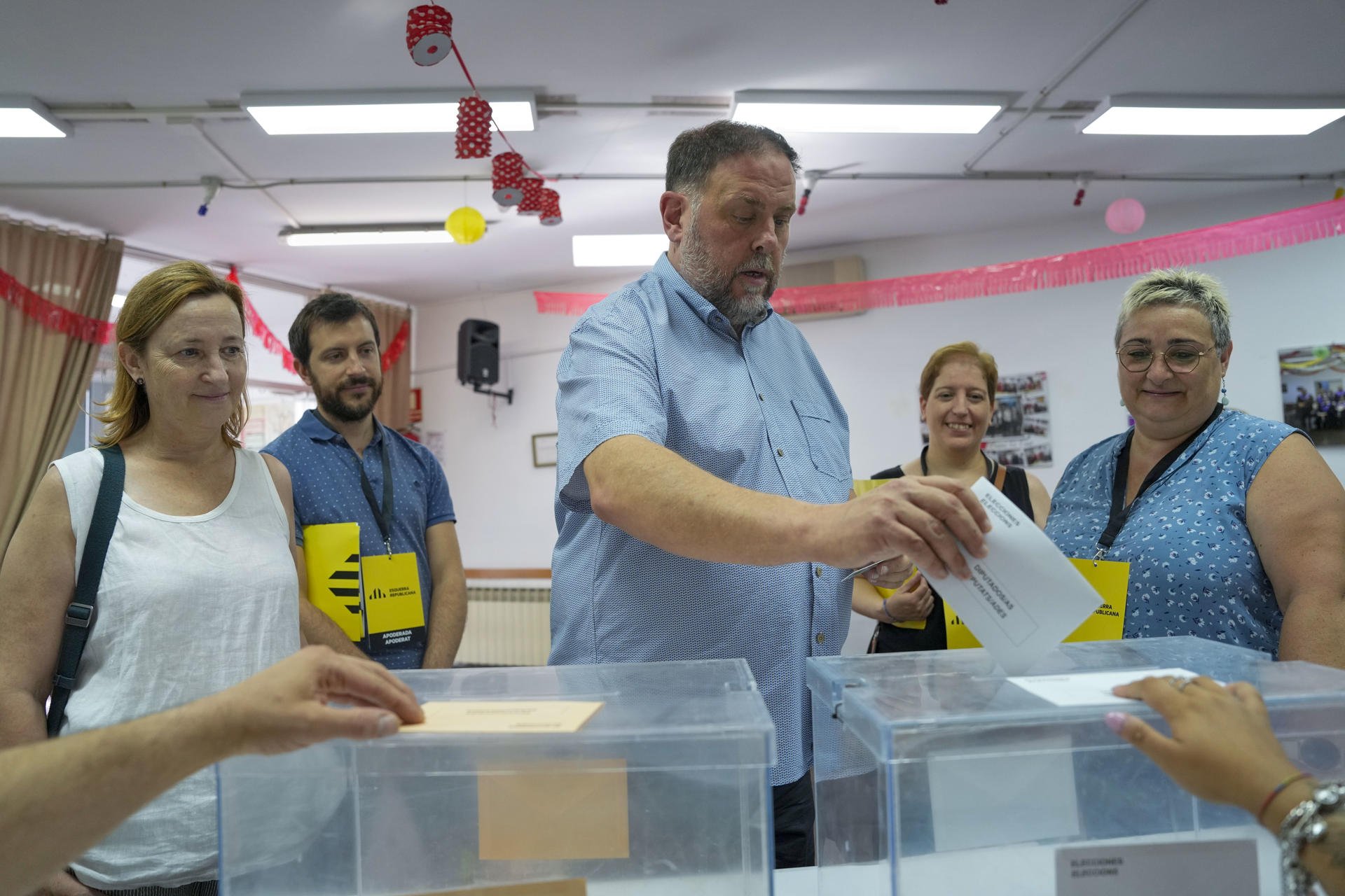 Oriol Junqueras votando a las elecciones generales 23 J Oriol Junqueras votando a las elecciones generales 23 J
