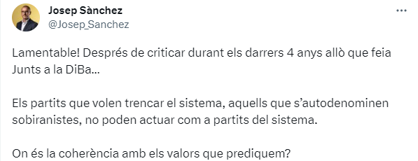 Josep Sánchez tuit Josep Sánchez tuit