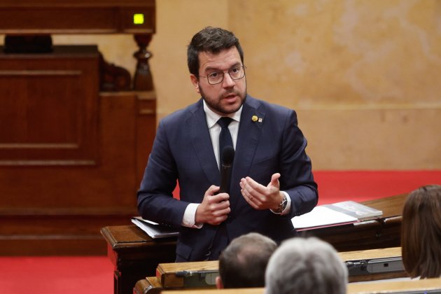 Pere Aragonés, presidente de la Generalitat, sessio de control 26 de julio, Parlamento. Foto: Montse Giralt