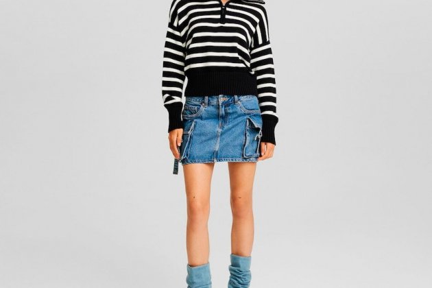 Falda denim mini cargo Falda denim mini cargo