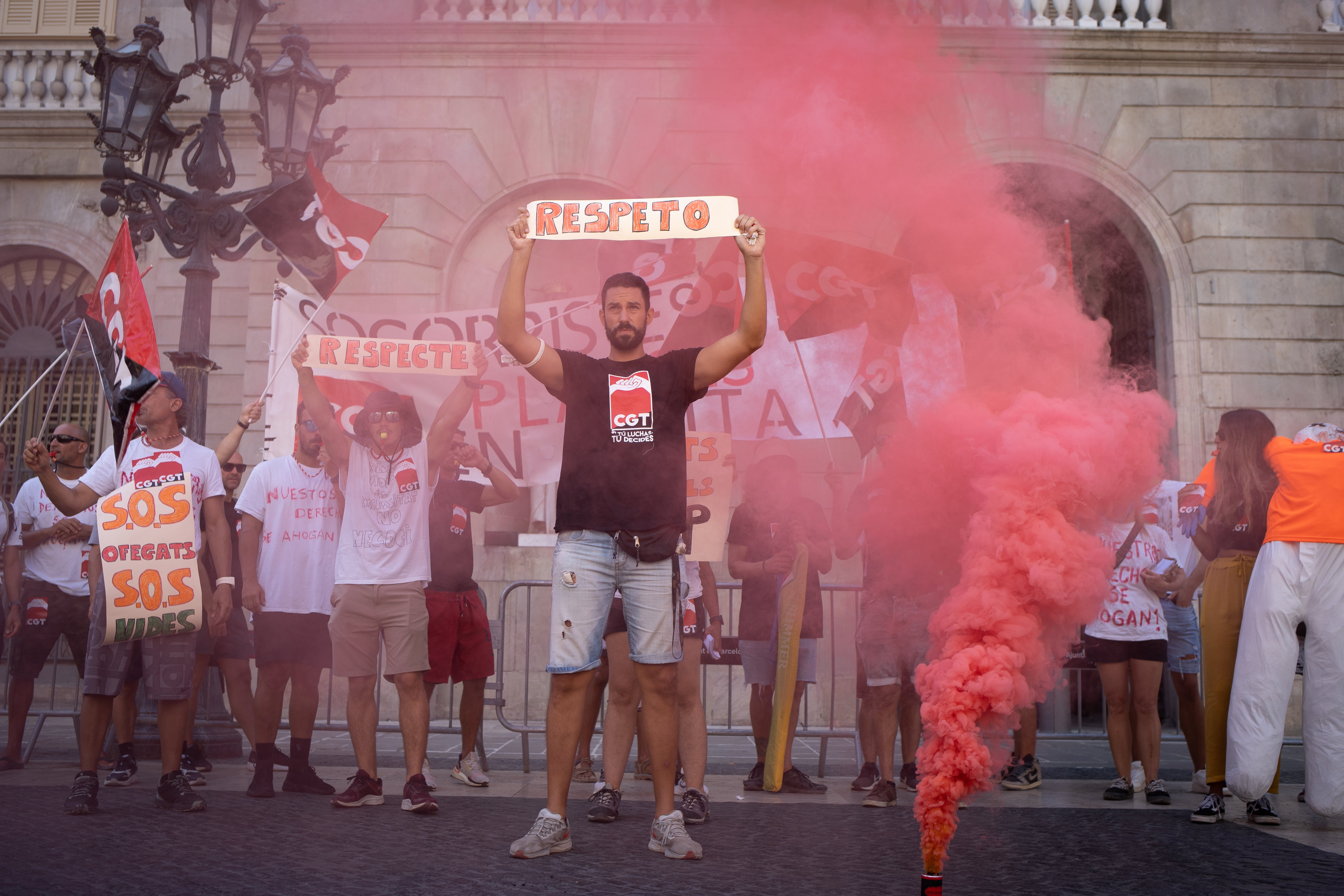 Protesta primer dia vaga de socorristes de Barcelona (2). Europa Press Protesta primer dia vaga de socorristes de Barcelona (2). Europa Press