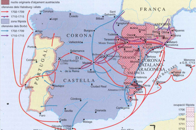 Mapa de l'evouclió del conflicte. Font Enciclopedia