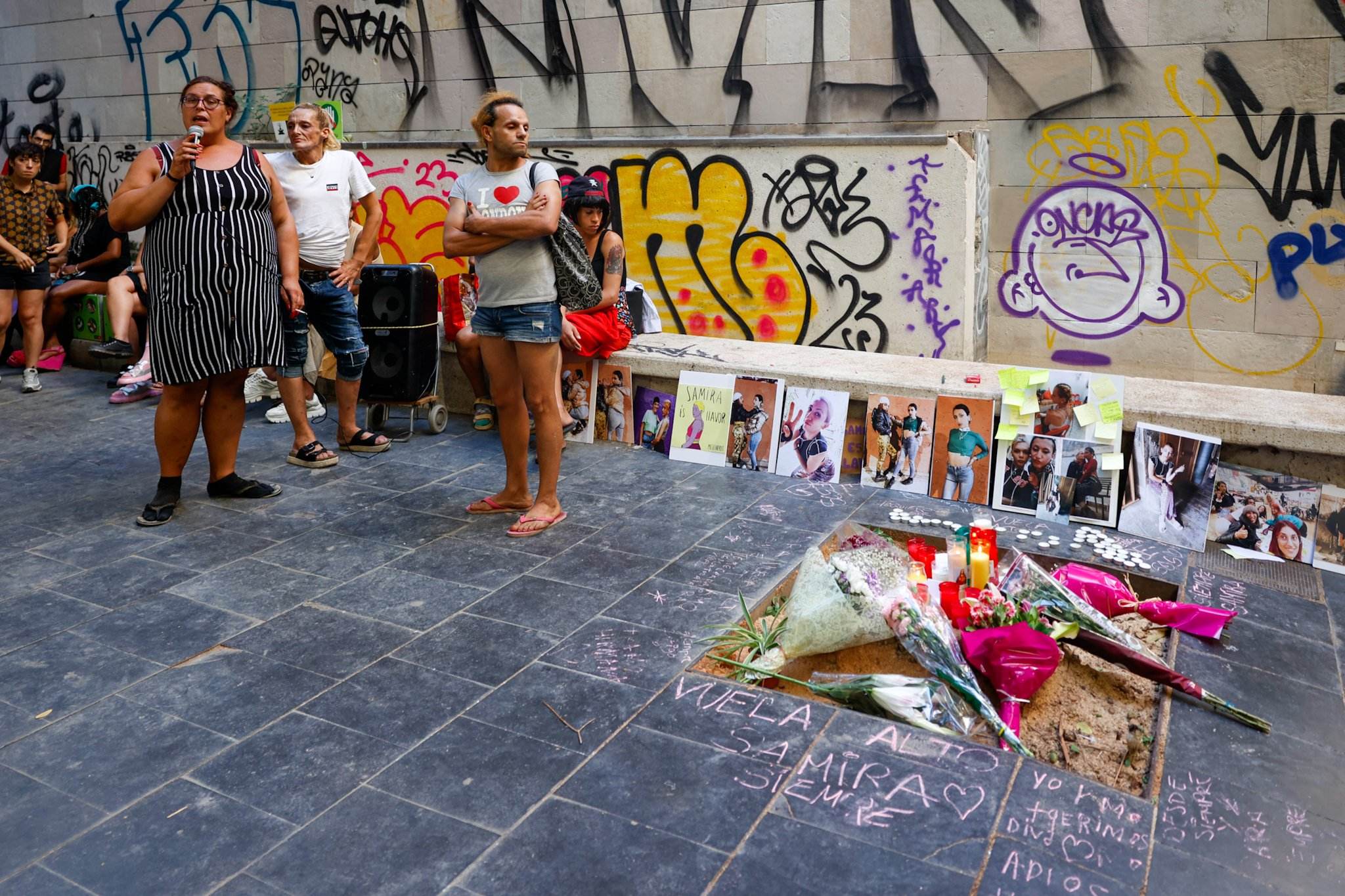 Acto de homenaje de la Samira, chica muerta palmera Raval. Foto: Montse Giralt