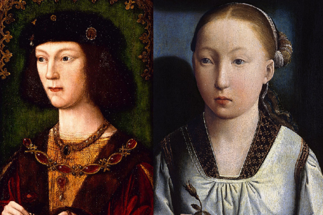 Enric VIII i Caterina d'Aragó, poc abans del seu matrimoni. Font Denver Art Museum i Museu Tyssen Bornemisza, Madrid