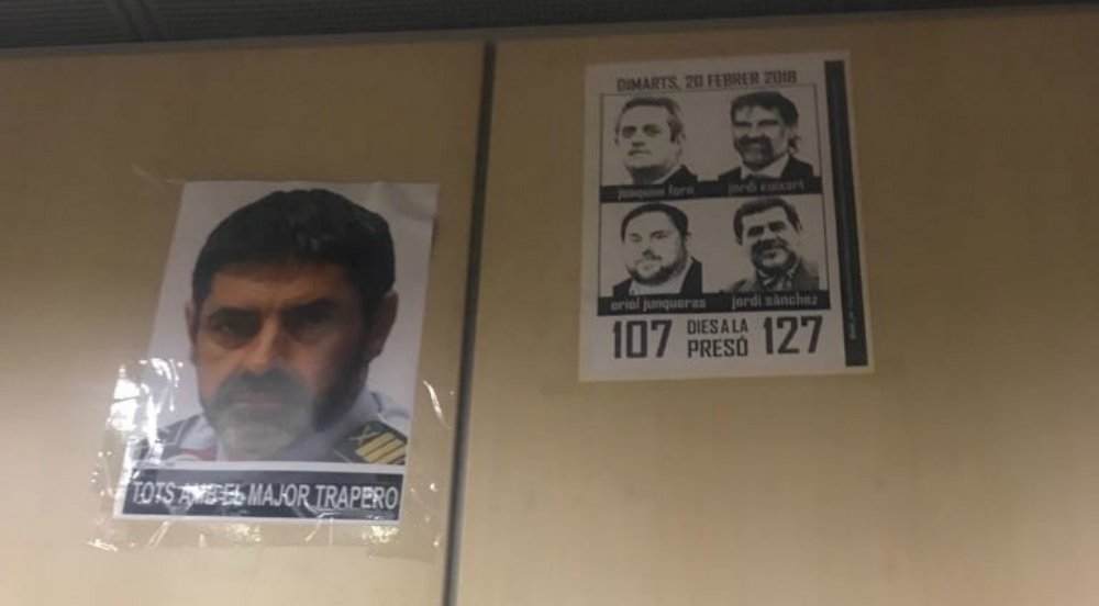 Interior veta els cartells dels presos polítics dels passadissos del departament