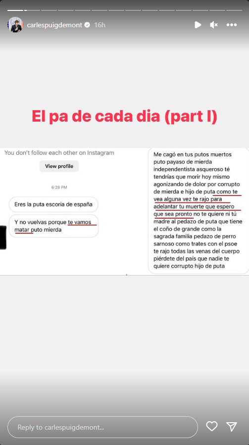 Amenaces al president Puigdemont Amenaces al president Puigdemont