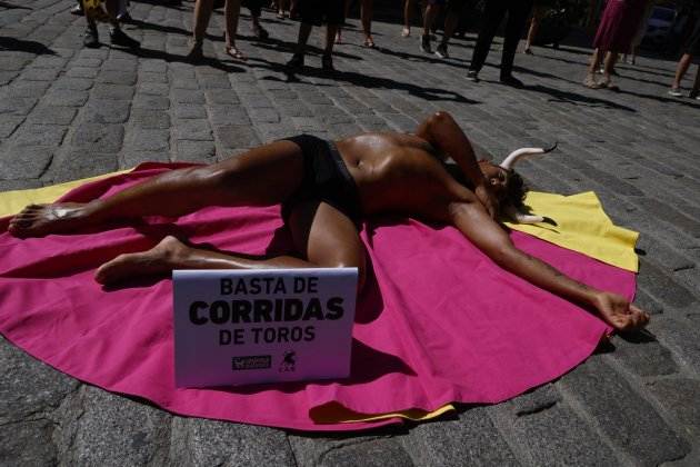 Activistas desnudos protesta toros Palma / Efe