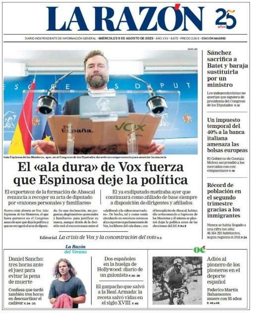 la razon 9 agost la razon 9 agost