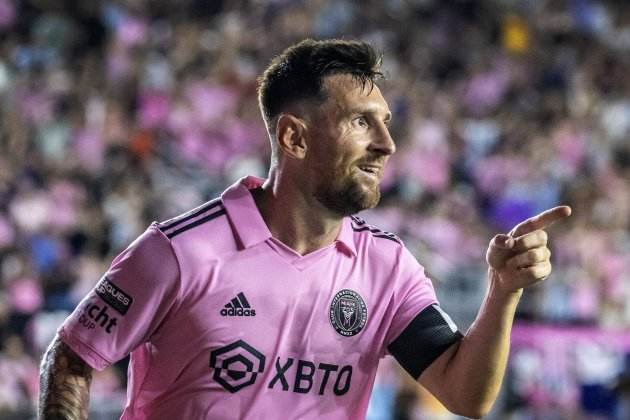 Leo Messi celebrando su gol con el Inter Miami ante Charlott en la Leagues Cup / Foto: EFE