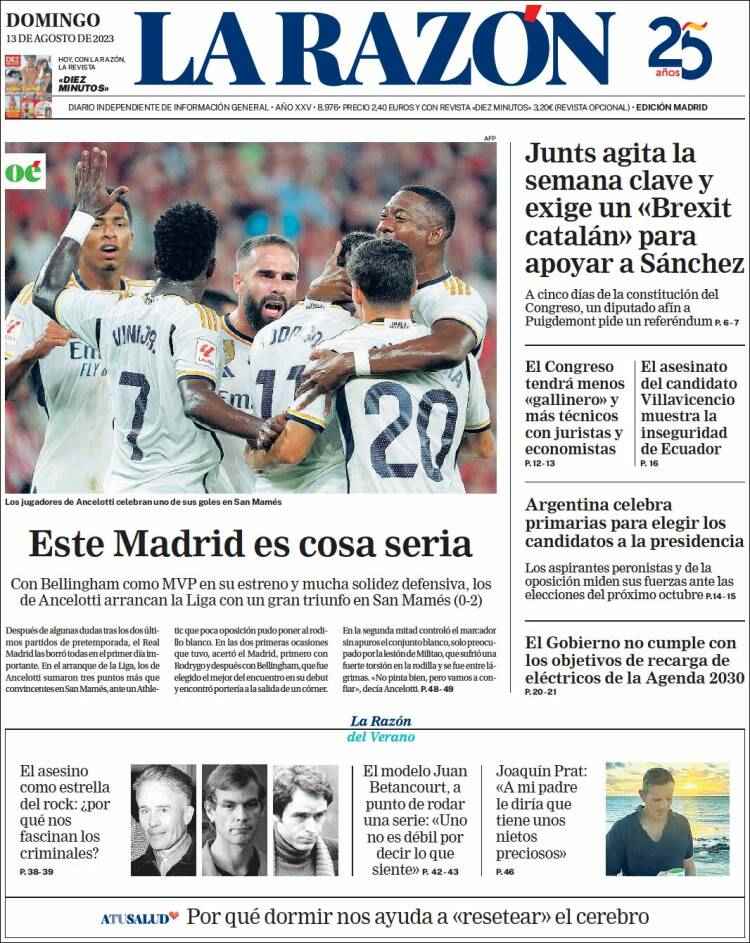 larazon portada 13 agost 23 larazon portada 13 agost 23