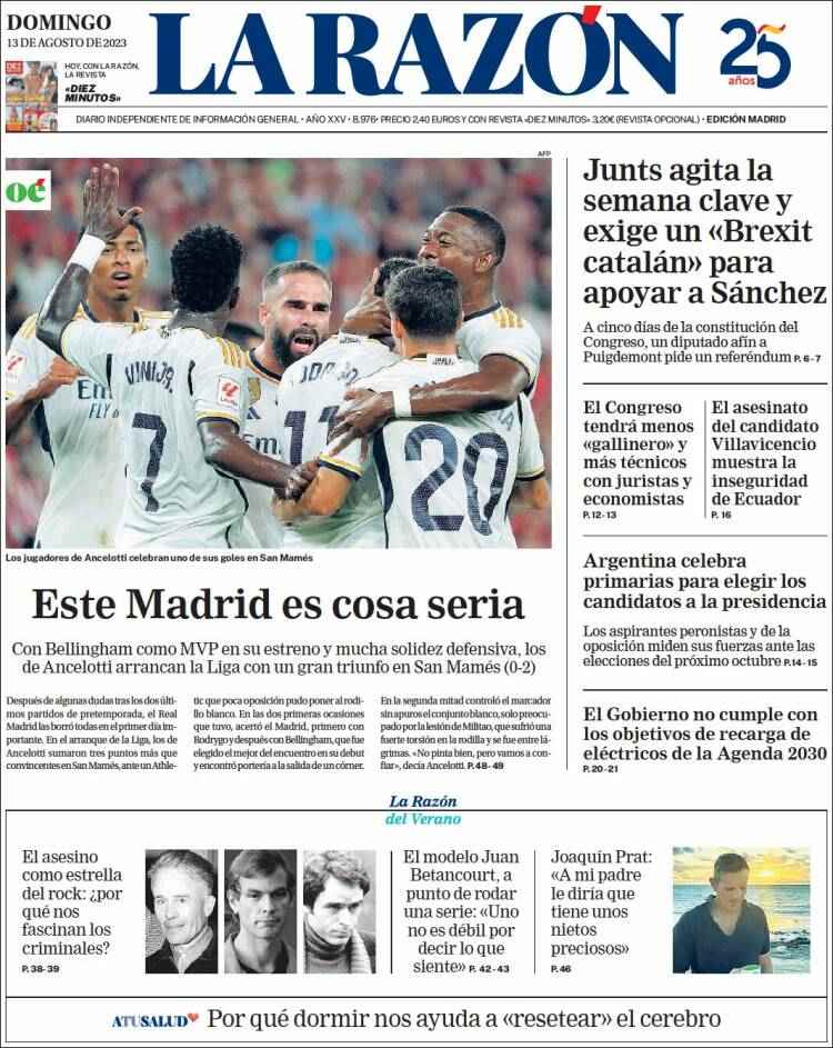 larazon portada 13 agost 23