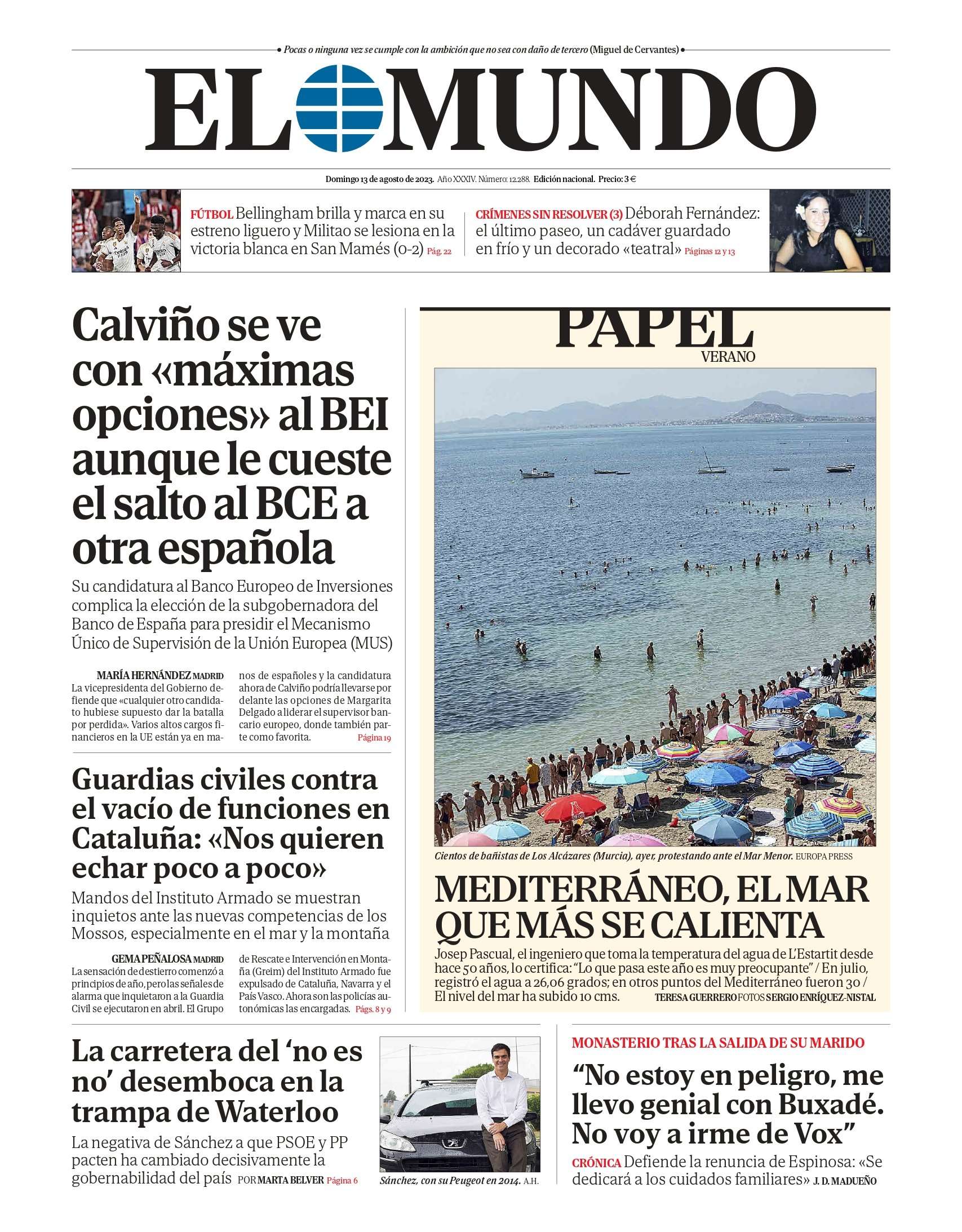 elmundo portada 13 agost 23 elmundo portada 13 agost 23