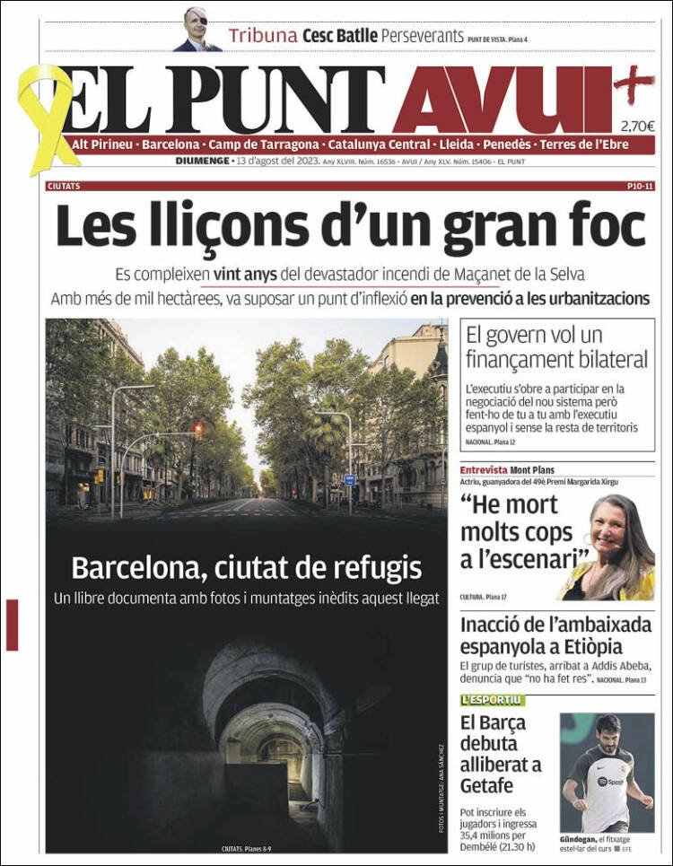 elpunt avui portada 13 agost 23 elpunt avui portada 13 agost 23