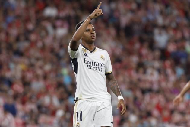 Rodrygo Goes Real Madrid celebración gol dedo Athletic Club / Foto: EFE Rodrygo Goes Real Madrid celebración gol dedo Athletic Club / Foto: EFE