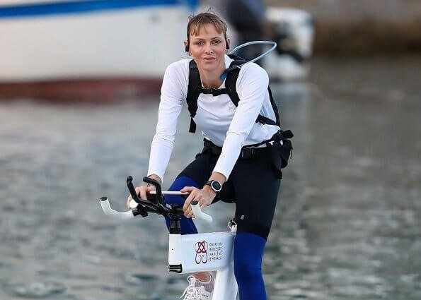 Charlene entrenant per al Water Bike Challenge el 2020