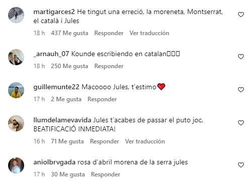 Koundé comentarios Insta