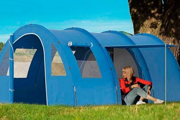 Tenda de campanya familiar Outsunny azul1 Tenda de campanya familiar Outsunny azul1