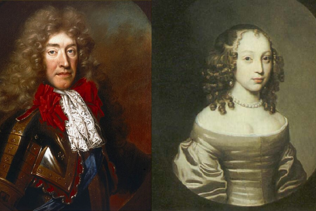 James Stuart (Jaime II) y Arabella Churchill, padres de Berwick // Fuente: National Maritime Museum, Londres, y Natrional Portrait Gallery, Londres
