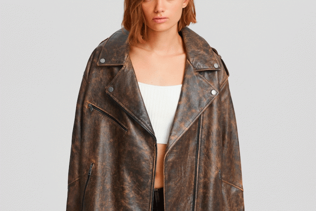 Caçadora pell desgastada