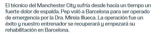 Comunicado operación Guardiola espalda Manchester City