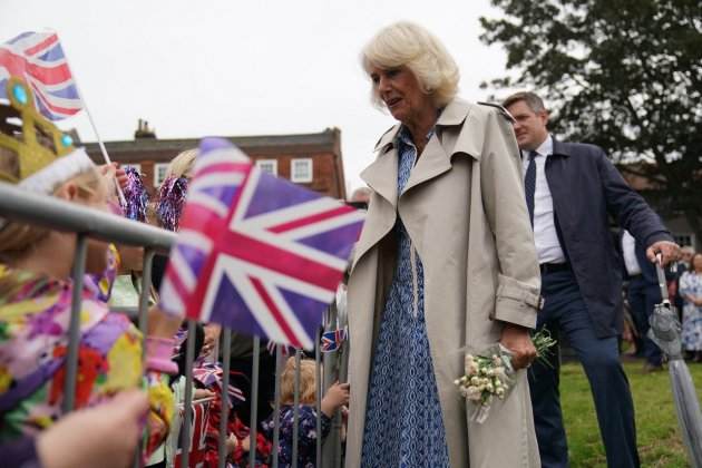 Camilla Parker Bowles en el funeral de Kevin Burke