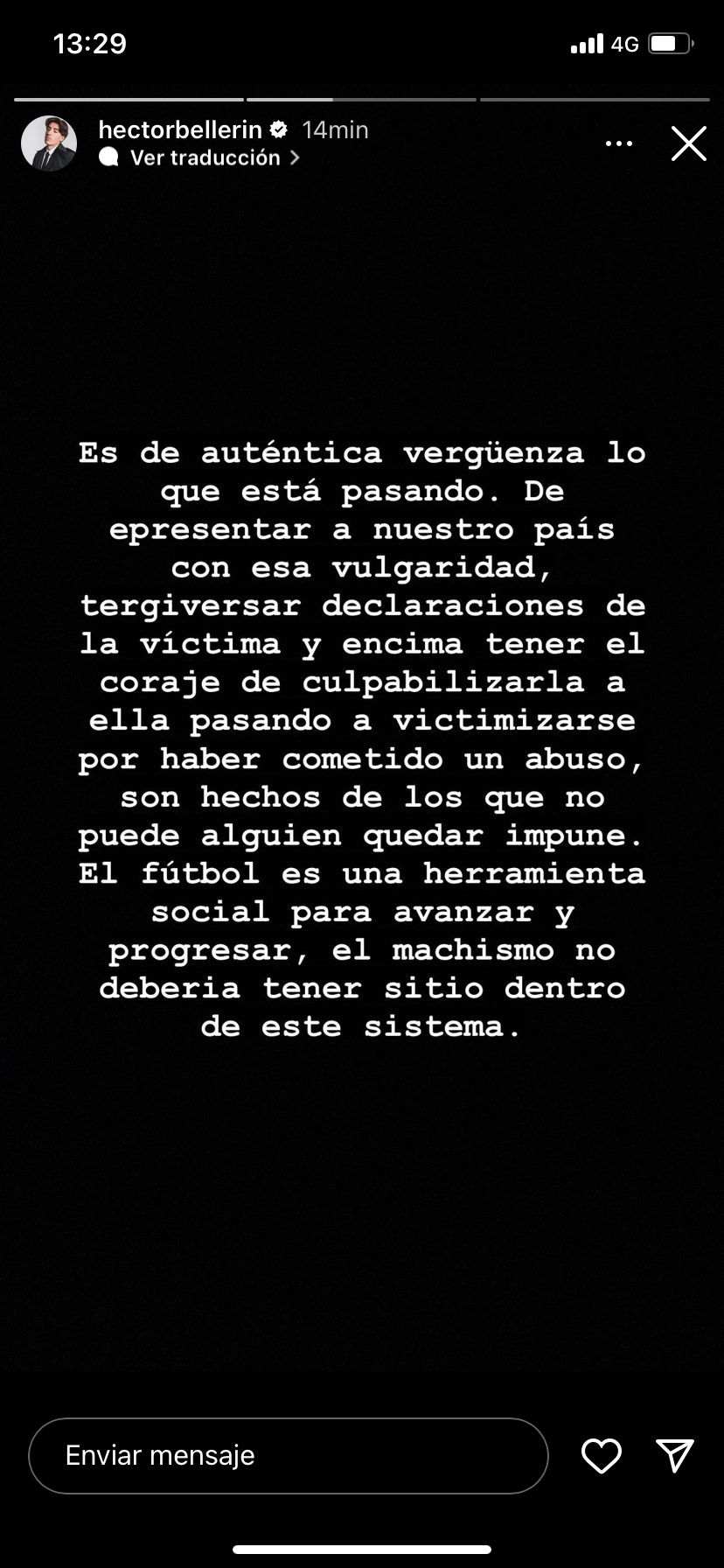 Resposta Hector Bellerin ante el discurso de Rubiales Instagram (1) Resposta Hector Bellerin ante el discurso de Rubiales Instagram (1)