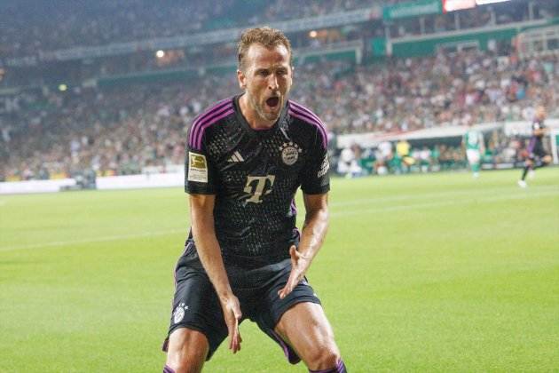 Harry Kane celebra su segundo gol ante el Augsburgo / Foto: Europa Press