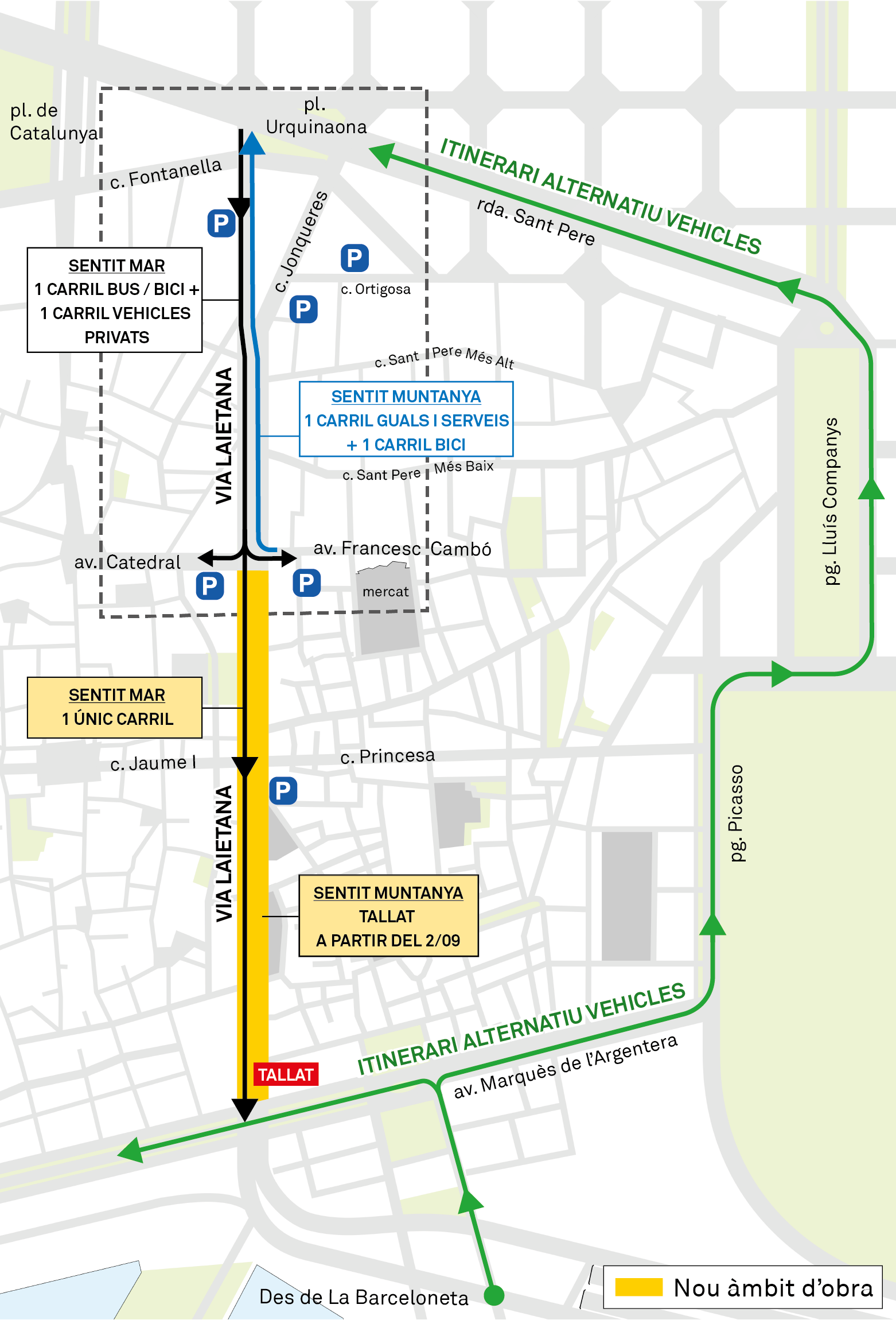 Planol movilidad general fase 2 vía layetana foto ajbcn Planol movilidad general fase 2 vía layetana foto ajbcn