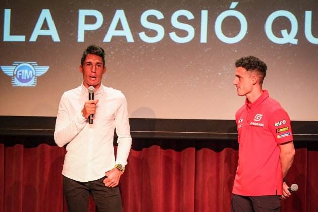 Aleix Espargaró i Pol Espargaró durant l'acte de presentaciónd el GP de Catalunya / Foto: Carlos Baglietto