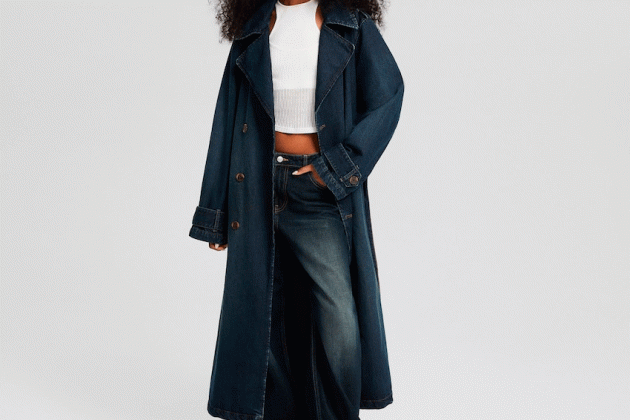 Abrigo trench denim