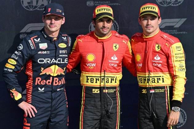 Max Verstappen Carlos Sainz Charles Leclerc Monza qualy GP Itàlia / Foto: EFE
