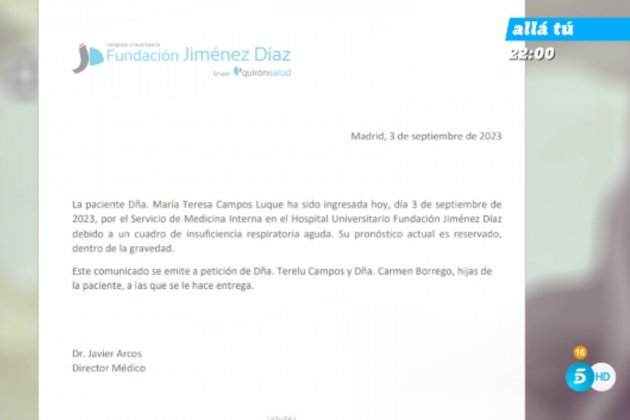 comunicado campos telecinco comunicado campos telecinco