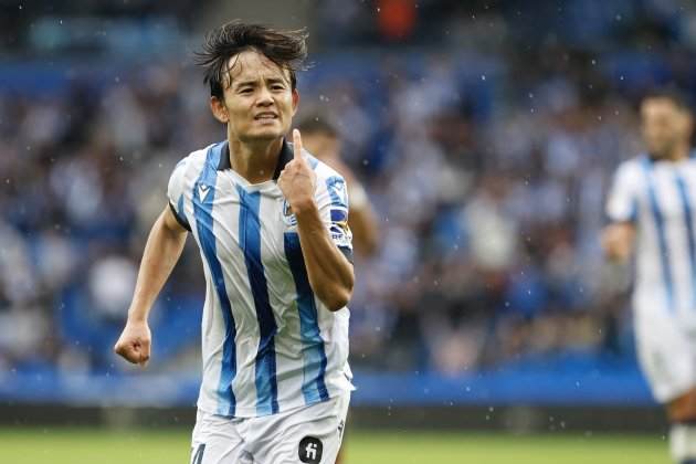 Takefusa Kubo celebrando un gol con la Real Sociedad / Foto: EFE