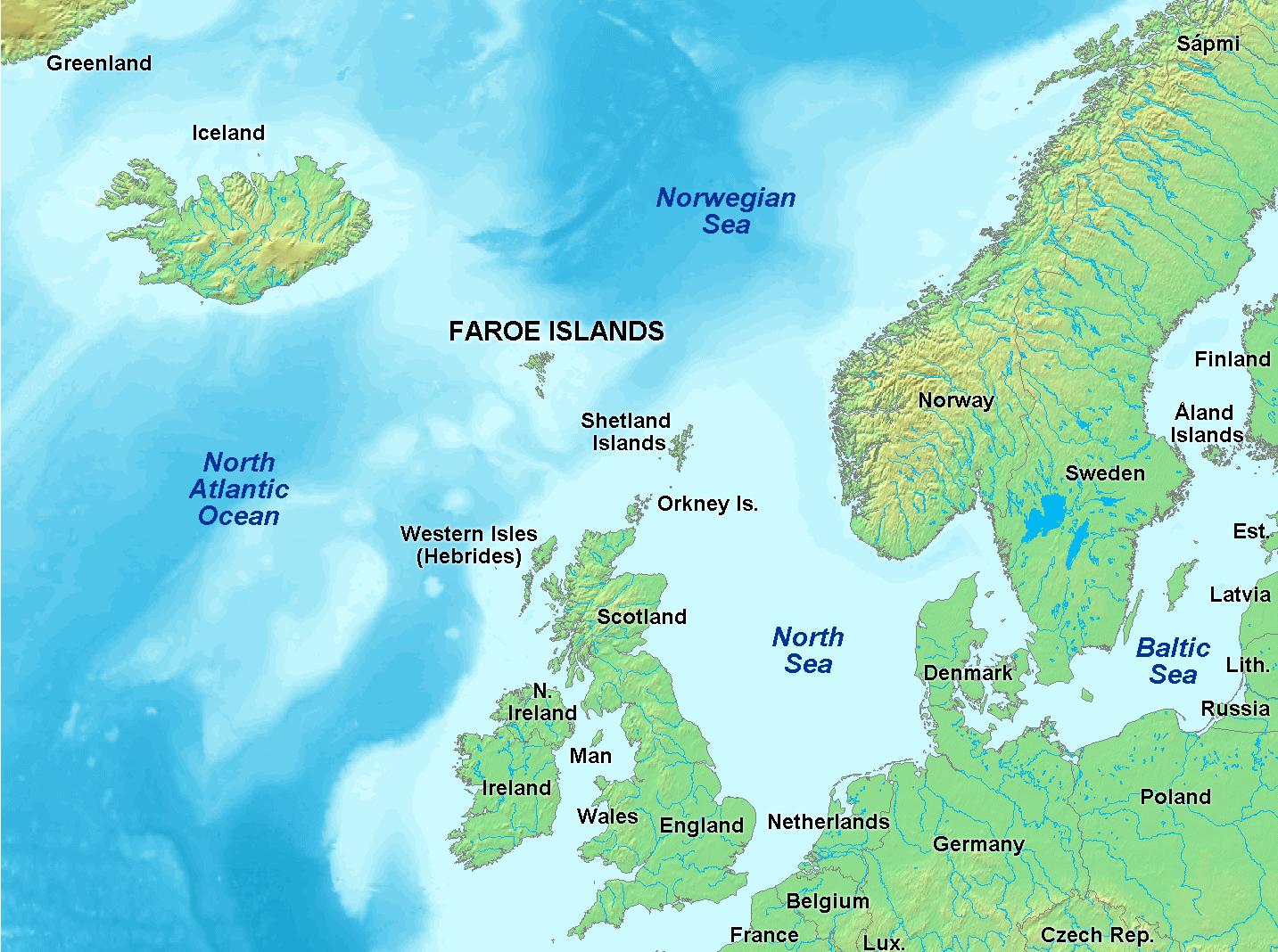 Illes Feroe Dinamarca Europa Mapa