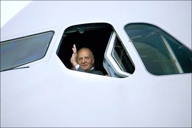 Juan Carlos en l'avión Juan Carlos en l'avión