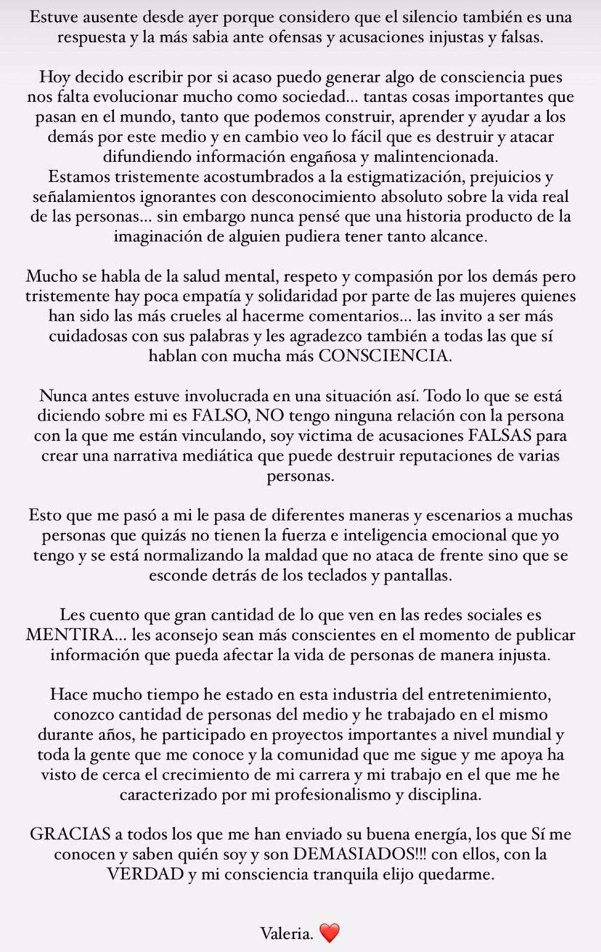 comunicado valeria duque instagram comunicado valeria duque instagram