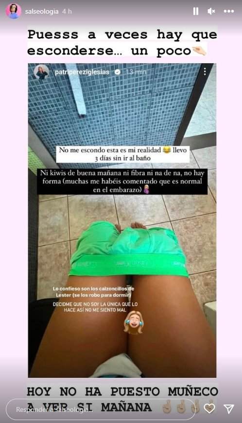 PAtri Pérez Iglesias haciendo caca Instagram PAtri Pérez Iglesias haciendo caca Instagram