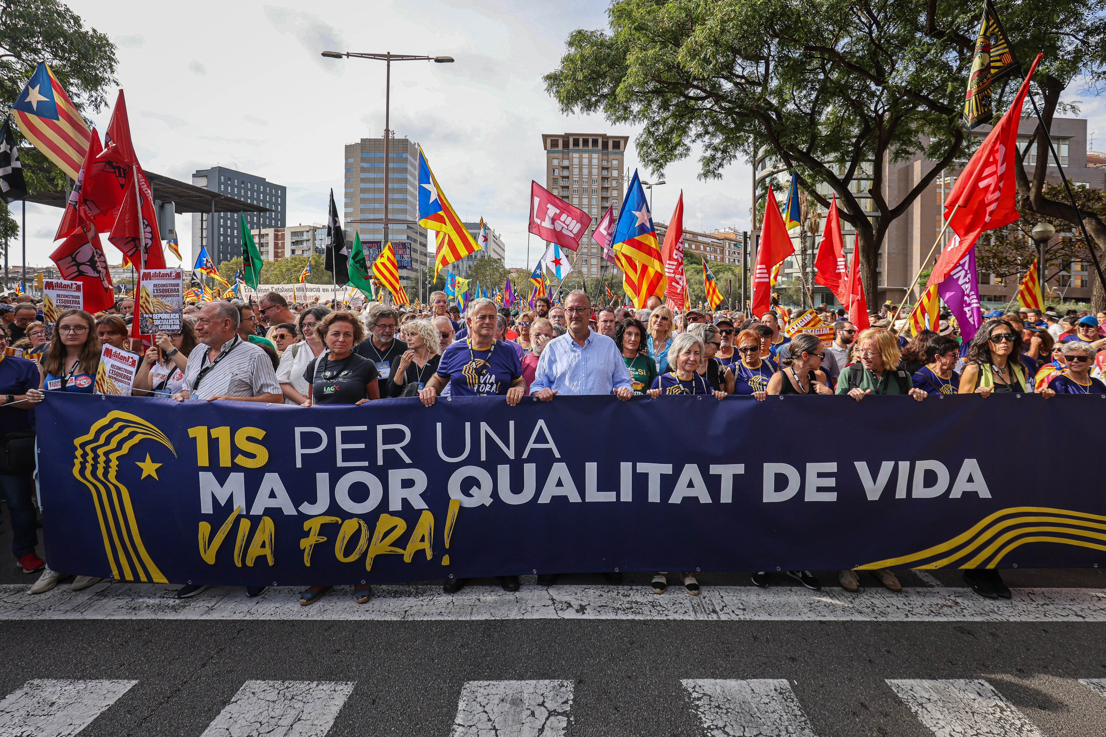 Las columnas de la manifestación de la Diada ya llenan las calles de Barcelona