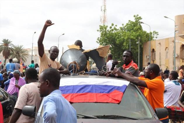 EuropaPress 5366576 03 august 2023 niger niamey protesters take part in protest in support of