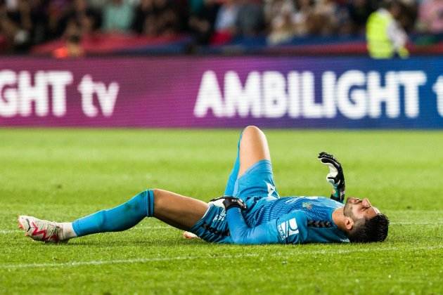 Rui Silva, tras sufrir una lesión en el campo del Barça / Foto: Europa Press